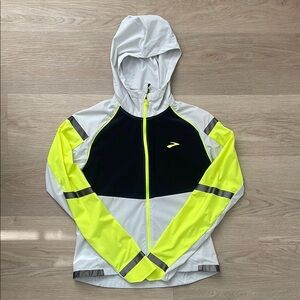Brooks Gray and Neon Yellow Track Jacket